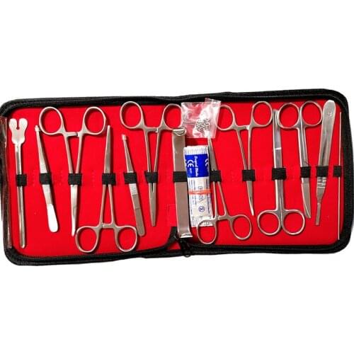 Wondcon 26pcs Biological anatomy tool set Anatomical needle scissors tool Biological experiment equipment