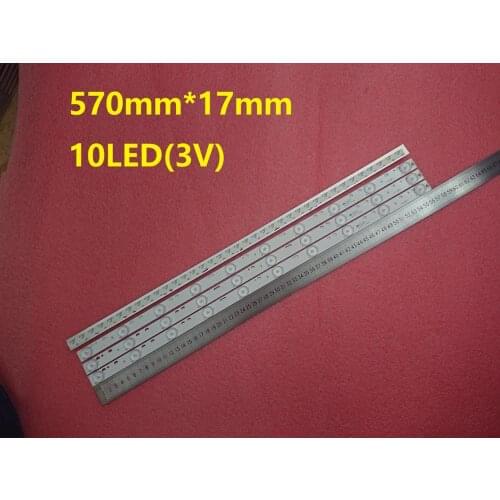 New 15 PCS/lot 10LEDs*3V 32 inch 570mm*17mm LED Backlight Strips Optical Lens Fliter for 32"TV Monitor Panel