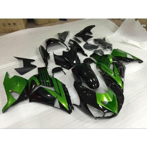 Fairings ZZR 1400 2006 - 2011 Green Black Fairings ZZR 1400 2006 Body Kits Zx14 Zx-14r 2007