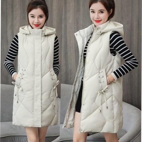 Autumn winter new Korean Detachable cap coat women jacket tops warm waistcost long vest