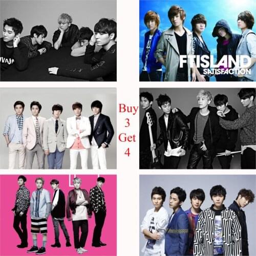 FTISLAND Posters K-POP Wall Stickers White Coated Paper Prints Clear Image Home Decoration Livingroom Bedroom Bar Home Art Brand