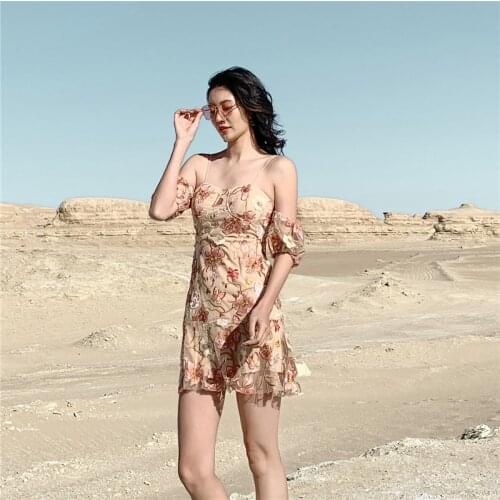 DUISNENA Beach Skirt summer dress casual Sweet Sexy strap dress One-Line Shoulder Mini women dresses vestidos