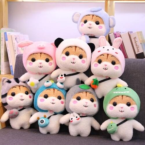 Hamster plush toy cute animal soft stuffed doll hamster cosplay pig cat kids toys birthday christmas gift for children