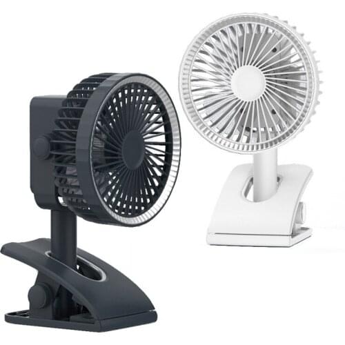 Clip Fan USB Rechargeable Portable Desk Fan, 3 Speed Air Circulator, 360 degree Adjustable Clips to Stroller