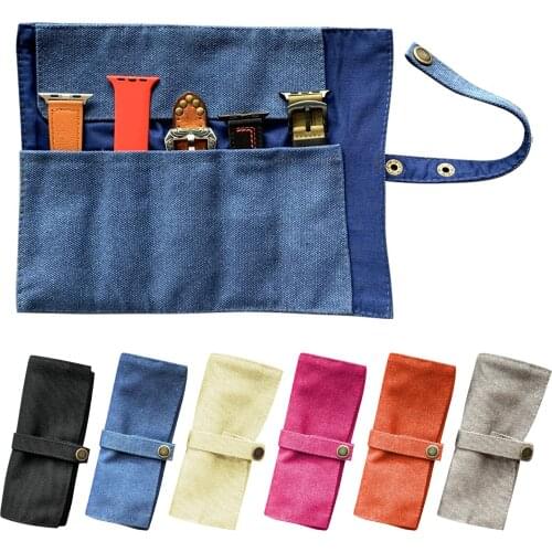 Portable Foldable Smart Watch Nylon Storage Bag Case Watchband Pouch Organizer