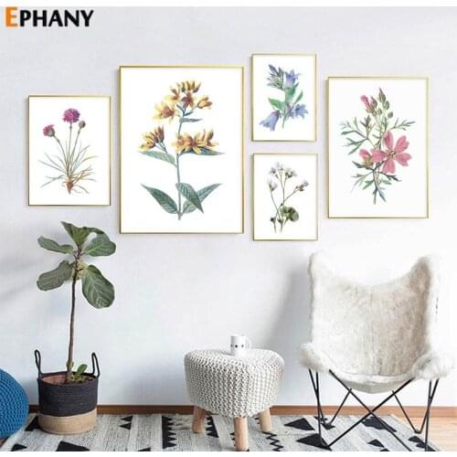 Scandinavian Style Flower Canvas Posters and Prints Minimalist Wall Art Painting Nordic Decoration Pictures Modern Home Decor