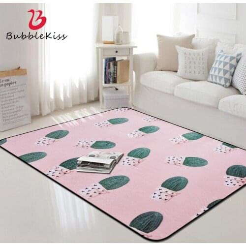 Bubble Kiss Simple style Carpets For Living Room Green Plant Rugs Modern Home Soft Carpets Non-Slip Rug Bedroom Decor Carpets