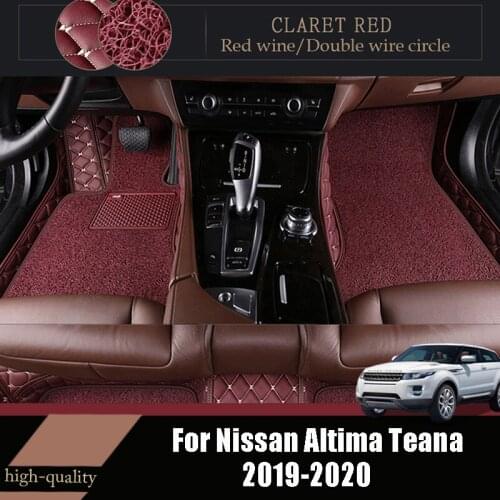 Luxury Double Layer Wire Loop Carpets For Nissan Altima Teana 2020 2019 Car Floor Mats Interior Custom Styling Accessories Rugs