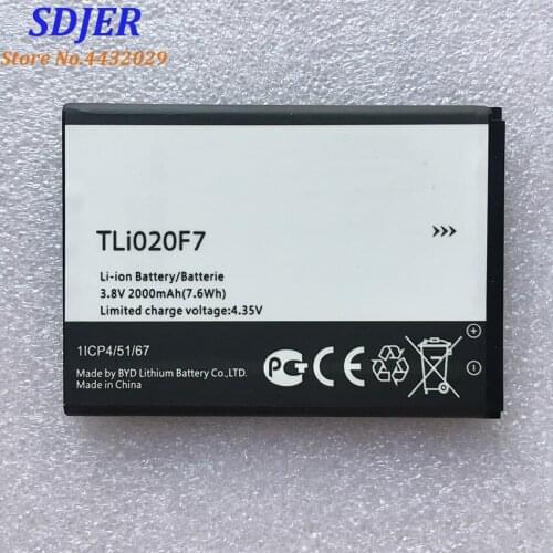 TLI020F7 Battery For Alcatel PIXI 4 5045D Pop 2 5042D C7 7040 7040D 7041 7041D J720 J720T J726T J726T-so2 Accumulator 2000mAh