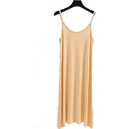 Thin Spaghetti Strap Dress Summer Casual Sleeveless Cotton Blend Soft Elastic Dresses Robes Femme Nouveautes 2020 White Gray