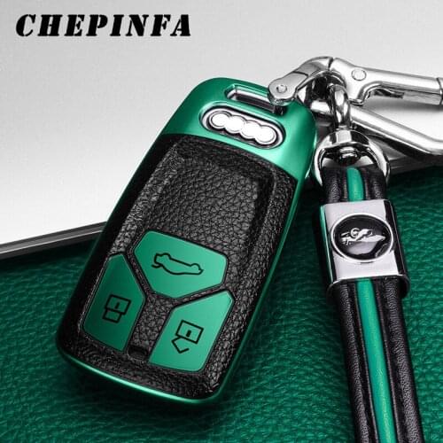 TPU Car Key Case Full Cover Protect Shell For AUDI A4 A4L A5 Q5 Q7 TT B9 Q5 Q7 TT TTS 8S S4 S5 Q7 RS A6L QT S7 B9 car keychain