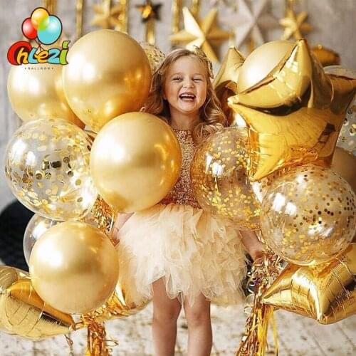 Baby shower Birthday Party decoration wedding supplies gold Confetti balloon 18 inch Star ballon helium globos kids' toys