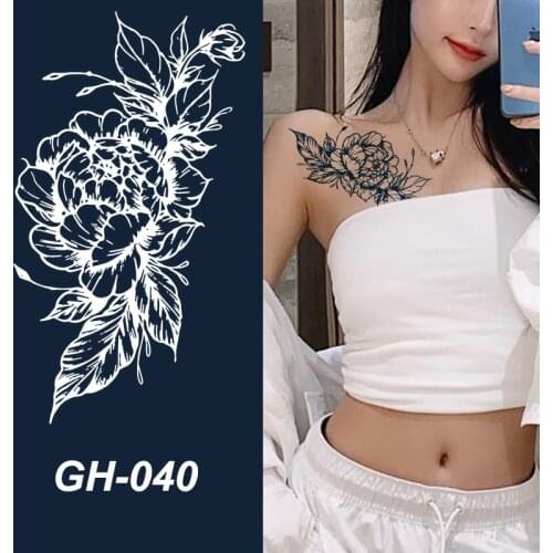 Juice Temporary Tattoo Waterproof Sticker for Women Body Chest Art Girl Wrist Bracelet Flower Jewelry Water Transfer Fake Tattoo