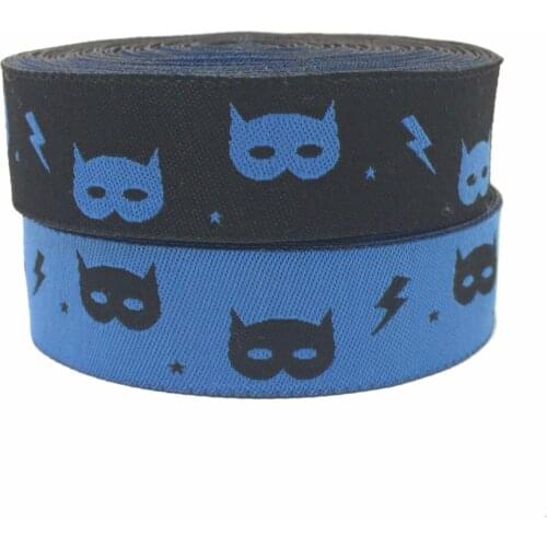 ZERZEEMOOY 3/4'' 20mm BatDog Woven Jacquard Ribbon Dog Collars Ribbon Double face KTZD170622