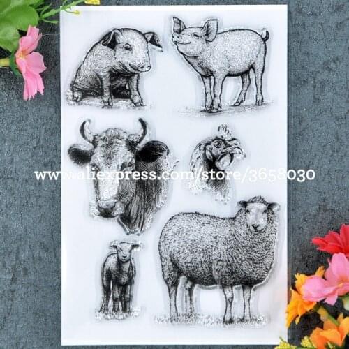 Animal Pig Sheep Scrapbook DIY photo cards rubber stamp clear stamp transparent stamp 10.5x15cm 8071366