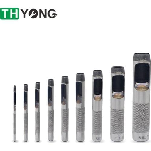 2.5mm-10mm Size Leather Craft Hollow Hole Punch Tool Thick Round Steel Belt Gaskets Canvas Clothes DIY Puncher