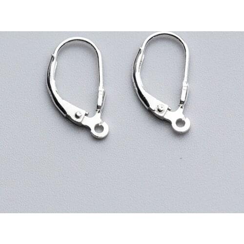 2pcs/lot (1pair) 925 Sterling Silver Earring Clasps Hooks 17.5x9mm Metal Ear Hooks Earring Wire For DIY Fine Jewelry Making Gift