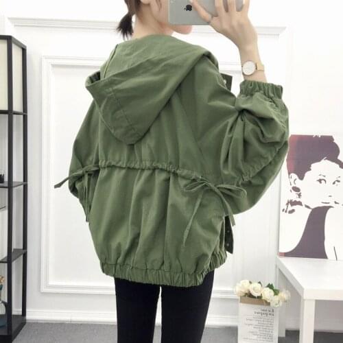 2021 Spring Autumn Women Thin Jacket Fashion Hooded Windbreaker Female Long Sleeve Casual Patchwork Loose Coat Outwear Plus Size