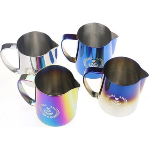 350ml/600ml Milk Steaming Frothing Pitcher Stainless Steel Non-Stick Milk Jug Pull Flower Cup For Coffee Cappuccino Latte Art