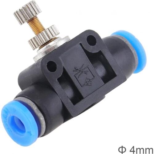 4-12mm Black Adjustable Pneumatic Components Quick Connector Gas Flow Hand Valve with Plastic Socket for PU / Nylon Air Tube New