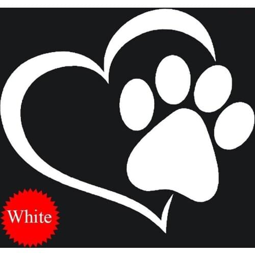 4Pcs Cute Cartoon Dog Paw with Peach Heart Car Sticker Animal Dog Cat Love Pet Car Decal 3D Animal Dog Foot Prints Footprint