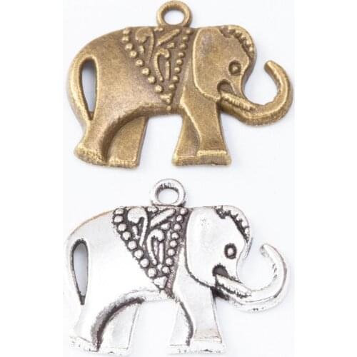80pcs 21*25MM Vintage silver color bronze animal elephant charms pendants for bracelet necklace earring diy jewelry making