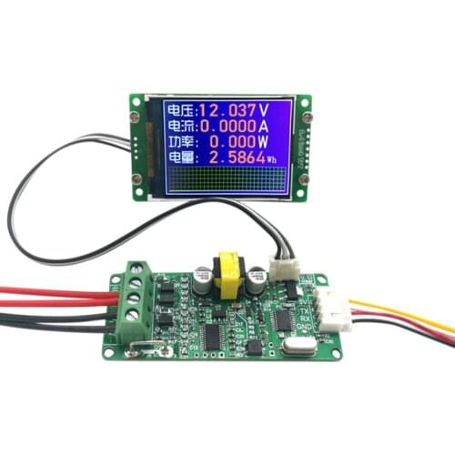 Four-Digit Voltmeter Ammeter DC Power Meter 50V10A 500W 2.4 Inches Color Screen Display Expansion Board