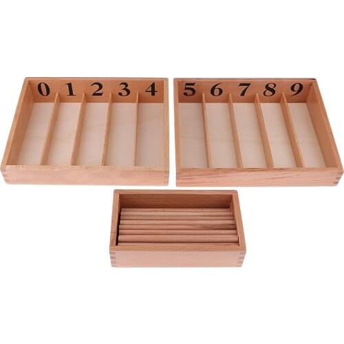 Wooden Montessori Mathematical Educational Toys 0-9 Number Intellectual Development Toys for Kids Children