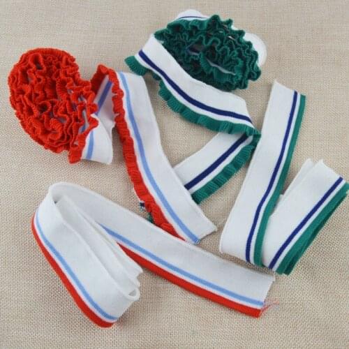 2Pcs Childrens adult T-shirt round neck short sleeve ribbon lace Flounce-threaded neck DIY coat decoration accessories Z1502