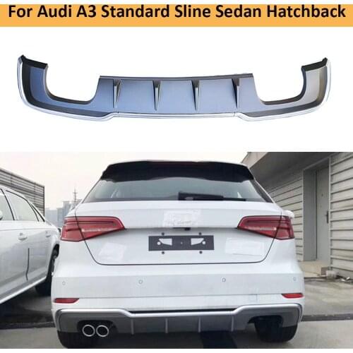 Car Rear Bumper Diffuser Lip Spoiler For Audi A3 Standard S-line Sedan Hatchback 2017 - 2019 Car Rear Bumper Diffuser