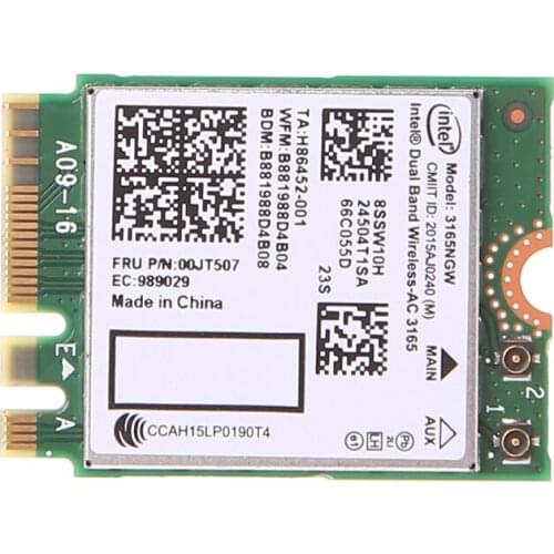 Dual Band Bluetooth Wireless-AC 3165 BT4.0 2.4G/5G 433M NGFF NGW Net Card