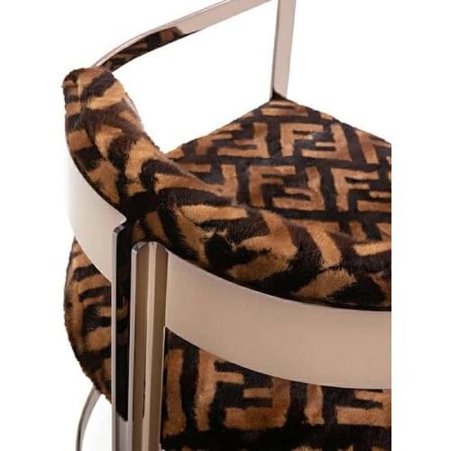 ChinaFurniture Manufacturing Factory Modern Light Luxury Fabric Pattern Stainless Steel Tripod Single Sofa