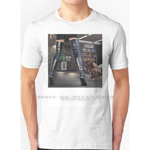 Femdom Whit Slave With Her Slave T Shirt 100% Pure Cotton Femdom Dominatrix Mistress Chastity Slave Pain Dominatix Latex