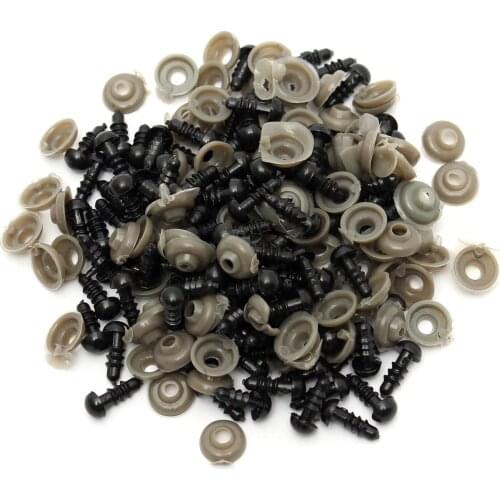 100pcs 6-12mm Black Plastic Safety Eyes For Toys Doll Crafts Teddy Bear Dolls Soft Toy Making Animal Amigurumi Accessories