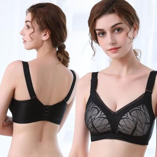 Hot Sexy Lace Thin Cup Plus Size Bras for Women Lingerie Brassiere Push Up Adjustable Bra Wire Free Underwear 34D-44E Bralette