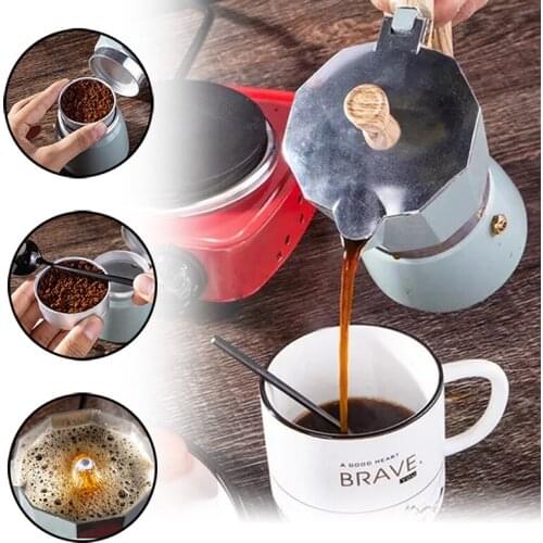150ml 300ml Moka Coffee Maker Aluminum Mocha Espresso Percolator Pot Coffee Maker Pot Stovetop Coffee Maker Home Kitchen