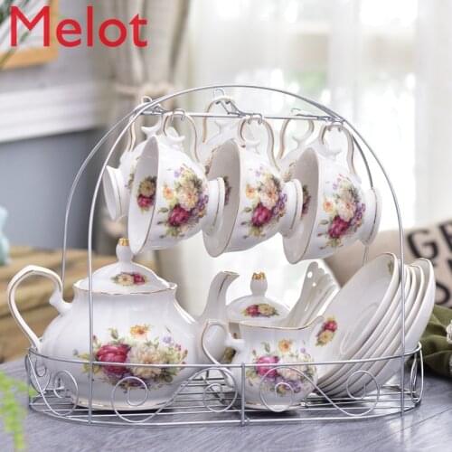 Hot sell coffee cup porcelain drinkware coffee mug set 15pcs ceramic tea set albert royal tea set