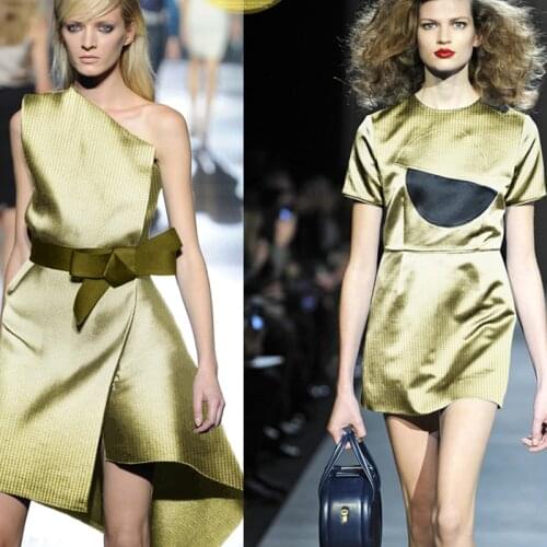 Royal uniforms goose yellow dress elegant silk jacquard fabrics