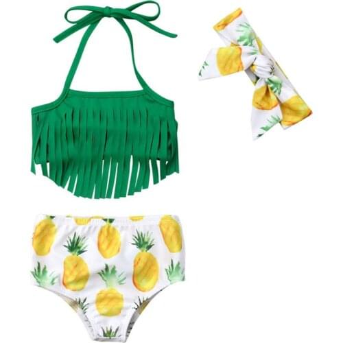 Newborn Baby Girl Bikini Suit Swimwear Swimsuit Tassel Summer Bathing Beachwear