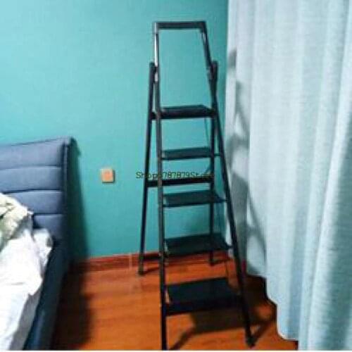 Ladder Household Folding Herringbone Ladder Aluminum Alloy Thickened Indoor Four Five Six Step Stairs Retractable Multi-function
