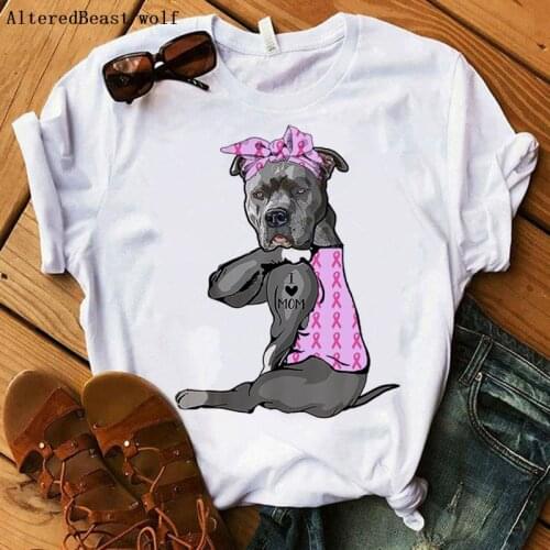 Summer Pit Bull T-shirt Women 2021 Harajuku I Love Mom printed Bandana Mom T shirt Funny Short Sleeve mama tshirt femme Clothes