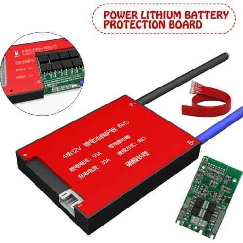 Lithium Battery Charging Board Charger Module 4S BMS 3.2V LiFePO4 10A-60A 12V 32650 Battery PCB Balance Protection Board