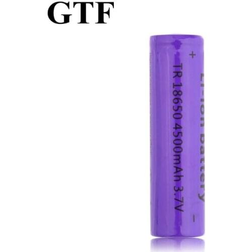 Lithium ion refillable pile, gtf 18650, for flashlight, torch, remote control, 18650, 4500mah, 3.7v, lithium ion batteries