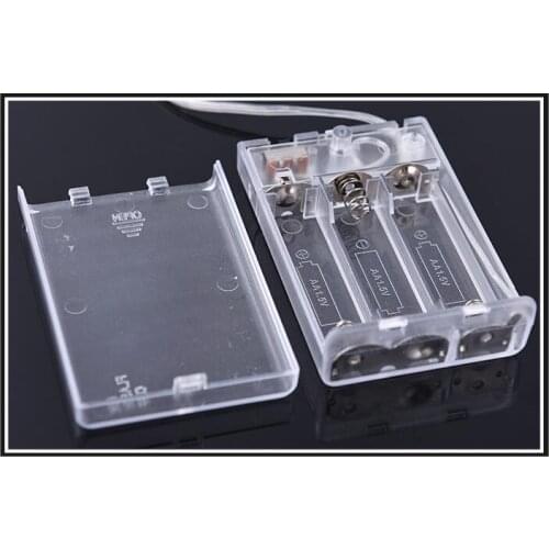 MasterFire 500pcs/lot 3 X 1.5V AA Battery Storage Holder Box Case With Switch Lead 3 Slots 3A AA 4.5V Batteries Holder Box Case
