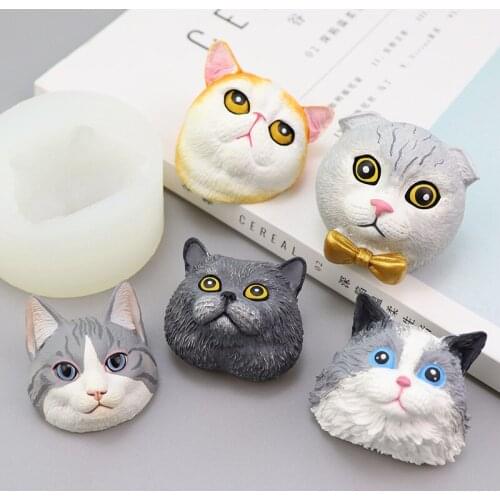 Cute Cat Shape Collection Aromatherapy Plaster Candle Mold DIY Silicone Soap Mold Handmade Car Home Decoration Mould