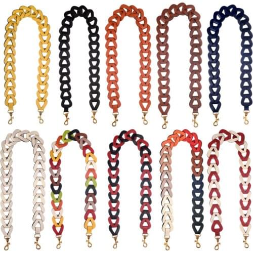 Fashion Leather Wide Handbag Strap Single Matching Strap For Crossbody Bag Gold Chain Strap Leather Bag Accessories Replacement