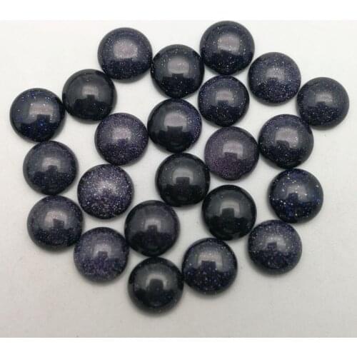 Fashion blue sand round CAB Cabochon no hole charm 12mm Nature Stone beads for jewelry making Wholesale 50pcs/lot