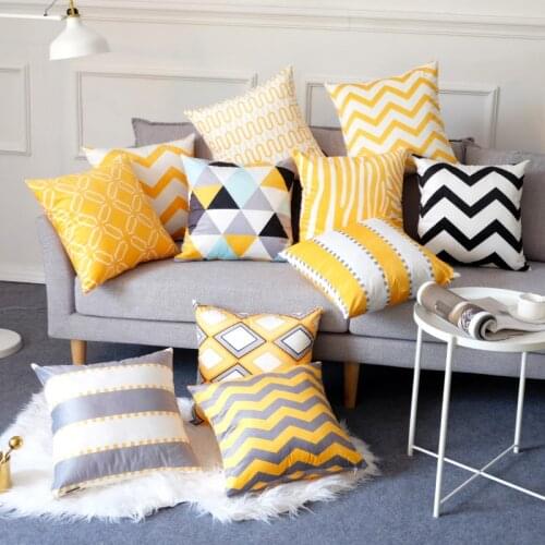Square yellow velvet cushion cover 45*45 55*55 Zebra pattern solid sofa decorative pillow cover diamond office chair pollowcase