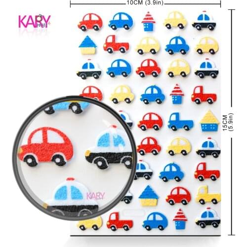 New Police Cars Vans Taxis Truck Phone Fashion Craft Sponge Stickers Scrapbooking Kawaii Gifts Reward Kids Toys For Children