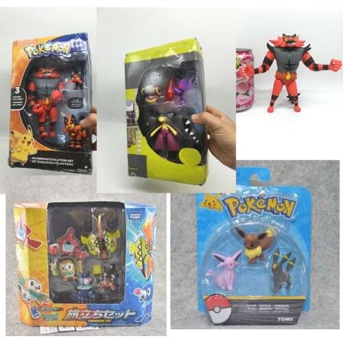 Genuine TOMY Pokemon Figure Incineroar Rowlet Greninja Action Figure Toys Collectible Dolls Pocket Monsters Animals Model Gift